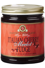 Load image into Gallery viewer, Italian cherry and merlot chocolate fudge sauce jar 9 ounces