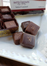 Load image into Gallery viewer, Salted Caramel squares in Dark and Milk chocolate  in 9 piece box