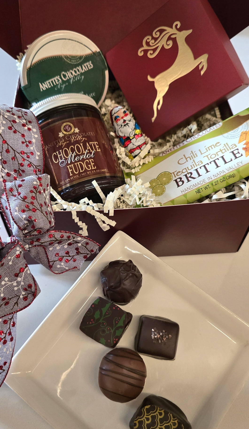 Gift Box Set with Merlot Chocolate Sauce