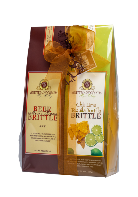 Hawaiian Brittle and ChardHawaiian BBeer and Chili Lime Brittle wrapped in Cello togetheronnay Brittle wrapped in Cello together