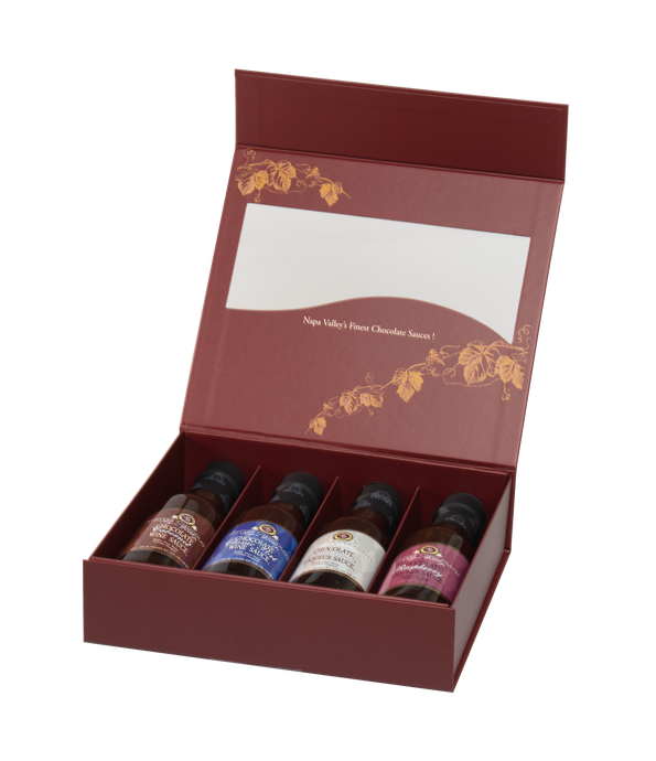 Mini 5oz Wine Chocolate sauce gift set of 4.  